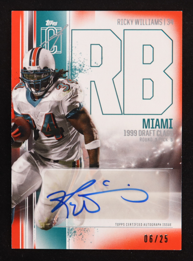 Ricky Williams 2024 Topps Signature Class Veteran Autographs Red #VCA-RWI #06/25 at PristineAuction.com Ricky Williams 2024 Topps Signature Class Veteran Autographs Red #VCA-RWI #06/25 at PristineAuction.com