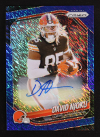 David Njoku 2025 Panini Prizm Autographs Blue Shimmer #155 #16/25 at PristineAuction.com