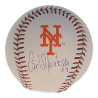 Carlos Mendoza Signed OML Mets Logo Baseball (JSA) at PristineAuction.com
