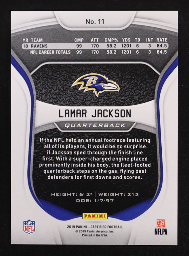 Lamar Jackson 2019 Certified Mirror Orange #11 #054/199 at PristineAuction.com Lamar Jackson 2019 Certified Mirror Orange #11 #054/199 at PristineAuction.com