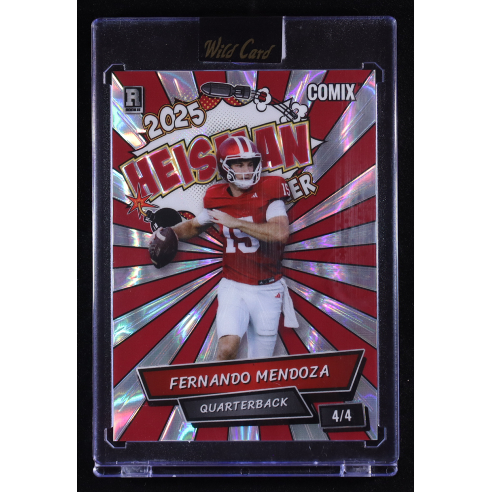 Fernando Mendoza 2025 Wild Card Comix Heisman Lava Silver #FM09 #4/4 RC at PristineAuction.com