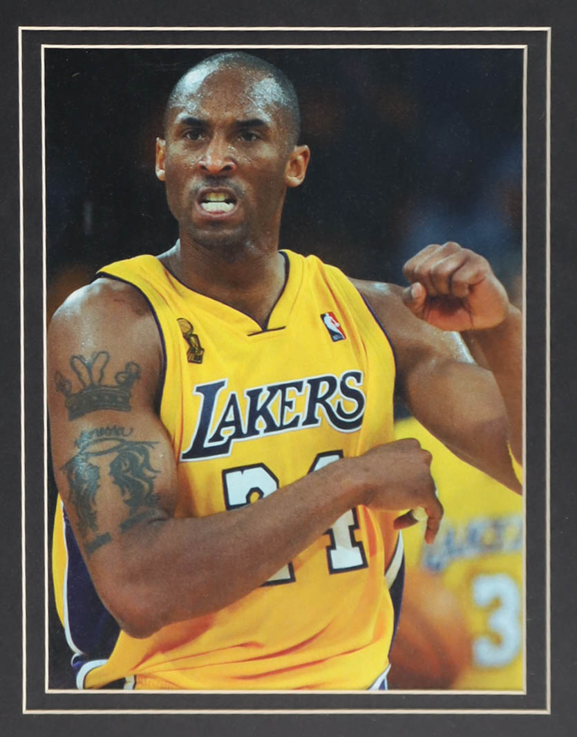 Kobe Bryant Custom Framed Jersey Display with (3) NBA Finals Pins at PristineAuction.com Kobe Bryant Custom Framed Jersey Display with (3) NBA Finals Pins at PristineAuction.com