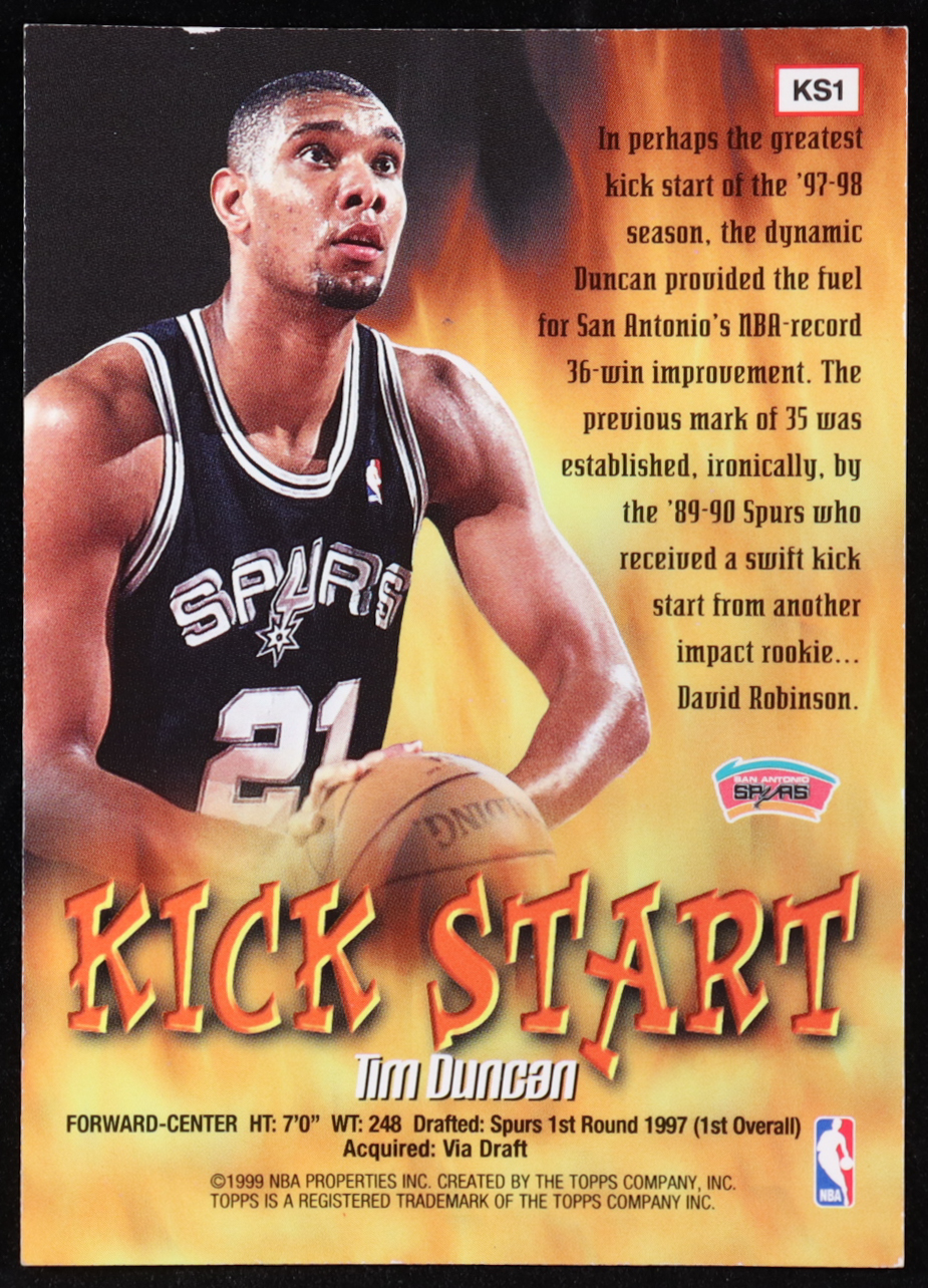 Tim Duncan 1998-99 Topps Kick Start #KS1 at PristineAuction.com Tim Duncan 1998-99 Topps Kick Start #KS1 at PristineAuction.com