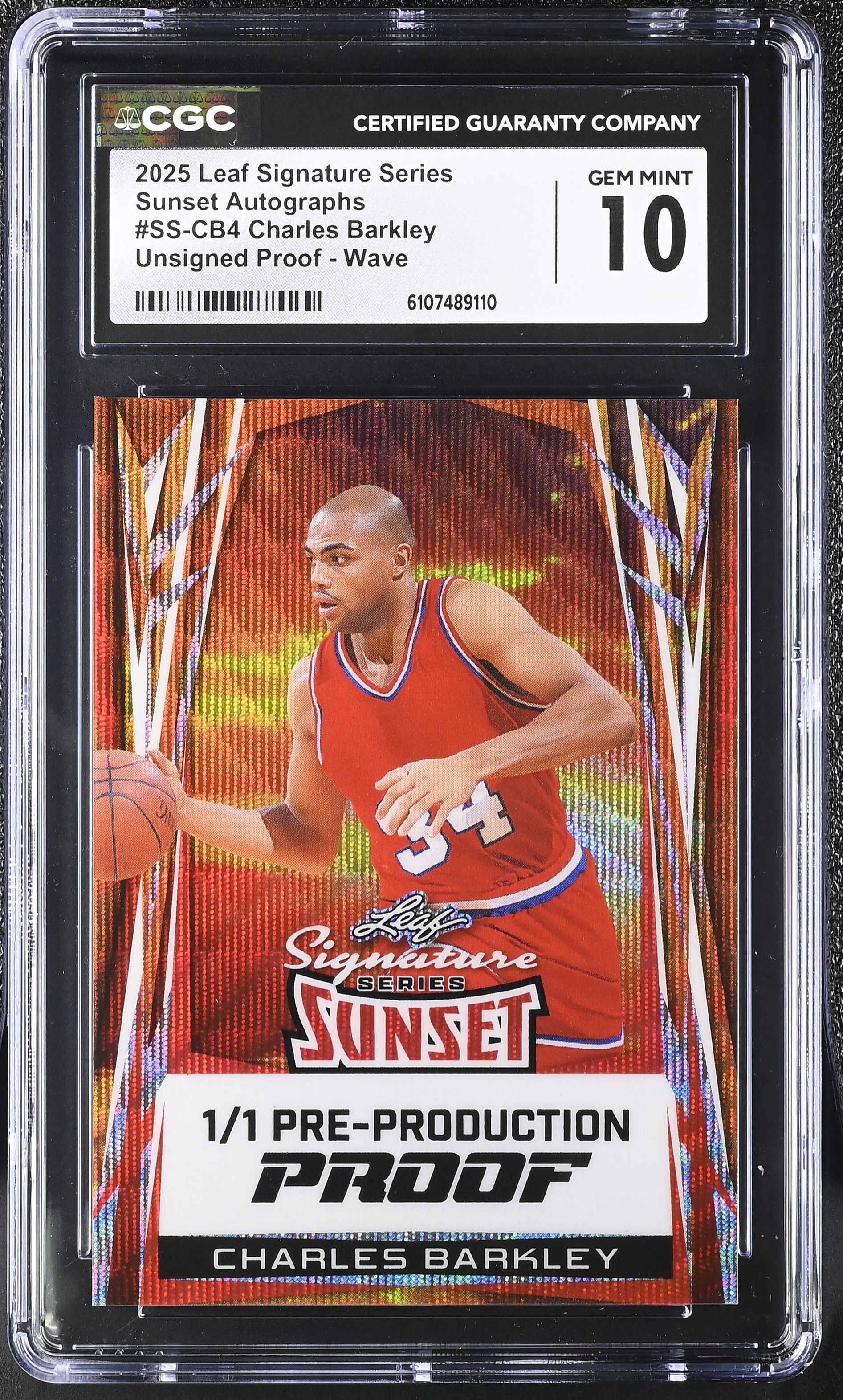 Charles Barkley 2025 Leaf Signature Series Sunset Autographs Pre-Production Proof Proof Wave #SS-CB4 #1/1 (CGC 10) at PristineAuction.com Charles Barkley 2025 Leaf Signature Series Sunset Autographs Pre-Production Proof Proof Wave #SS-CB4 #1/1 (CGC 10) at PristineAuction.com