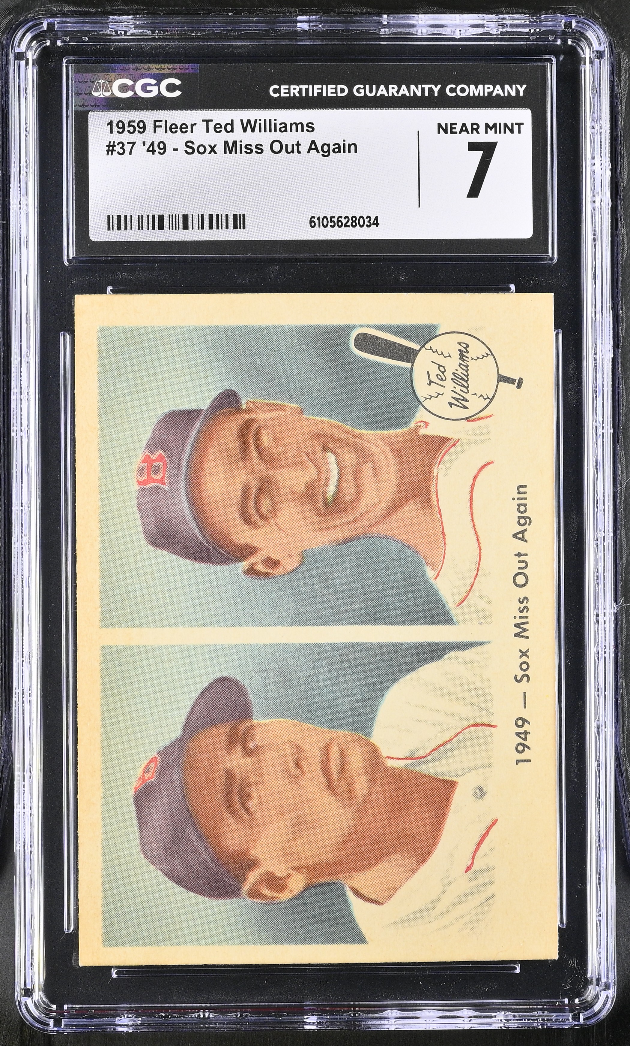 Ted Williams 1959 Fleer Ted Williams #37 '49 Sox Miss Out Again (CGC 7) at PristineAuction.com Ted Williams 1959 Fleer Ted Williams #37 '49 Sox Miss Out Again (CGC 7) at PristineAuction.com