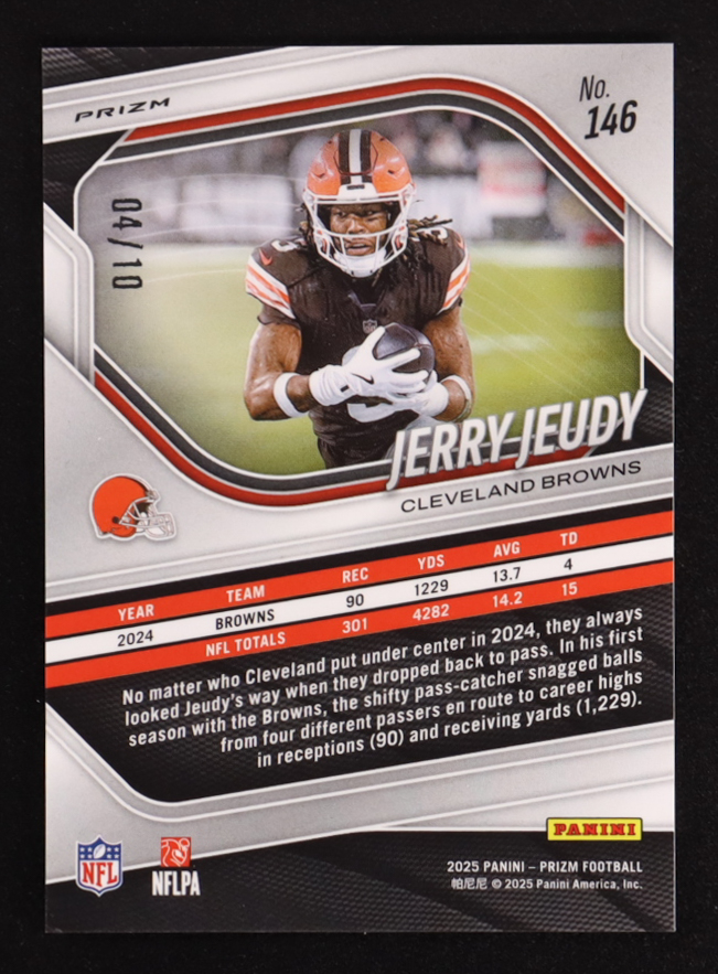 Jerry Juedy 2025 Panini Prizm Gold #123 #04/10 at PristineAuction.com Jerry Juedy 2025 Panini Prizm Gold #123 #04/10 at PristineAuction.com