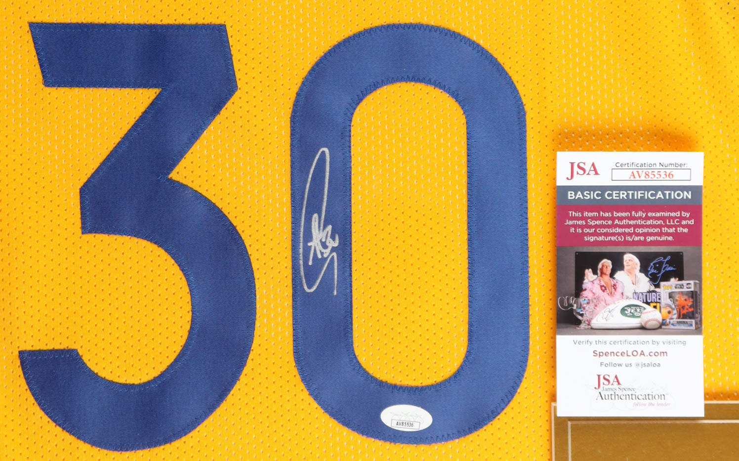 Stephen Curry Signed Custom Framed Jersey Display with (4) NBA Finals Champions Pins (JSA) at PristineAuction.com Stephen Curry Signed Custom Framed Jersey Display with (4) NBA Finals Champions Pins (JSA) at PristineAuction.com