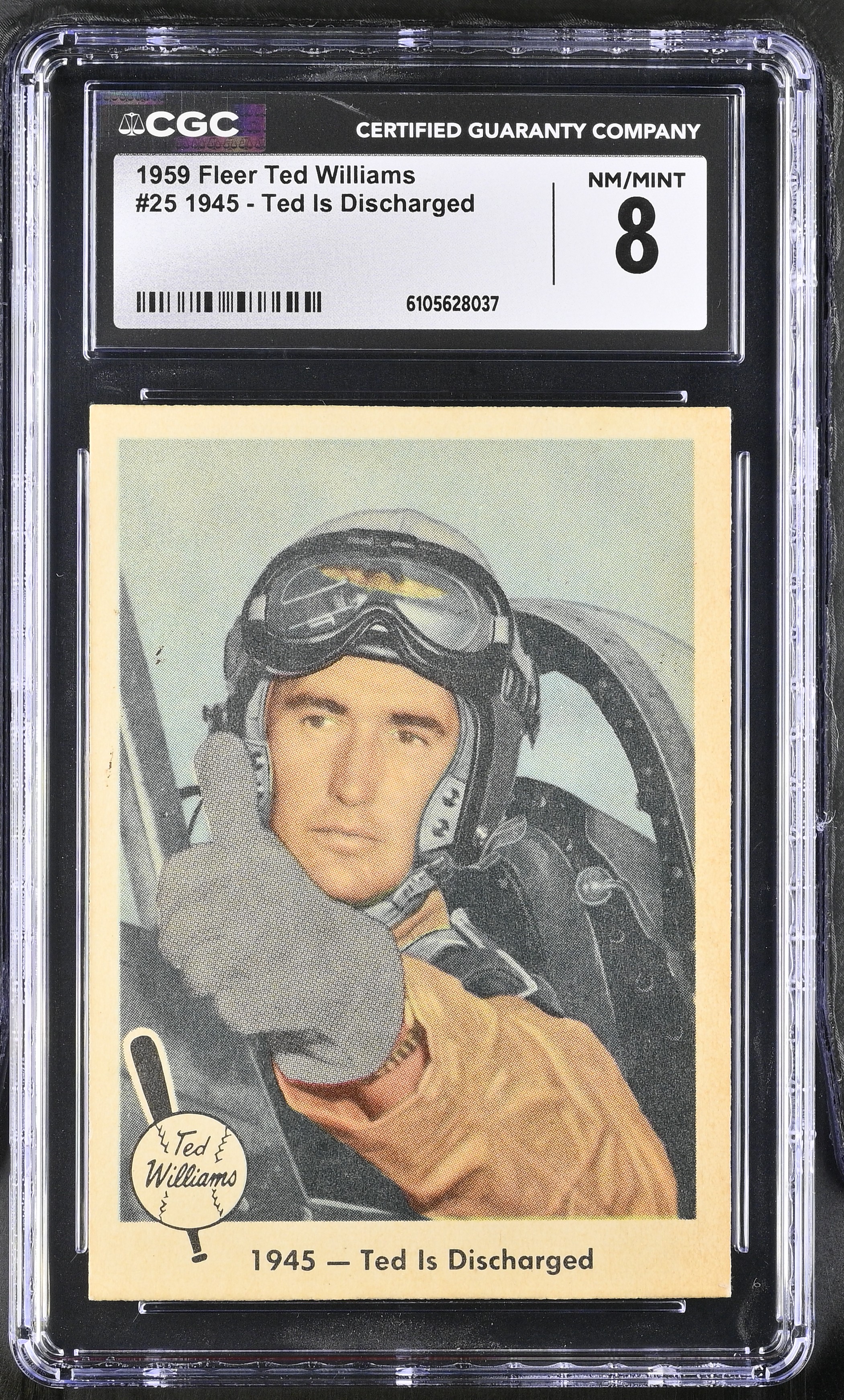 Ted Williams 1959 Fleer Ted Williams #25 1945 Ted Is Discharged (CGC 8) at PristineAuction.com Ted Williams 1959 Fleer Ted Williams #25 1945 Ted Is Discharged (CGC 8) at PristineAuction.com