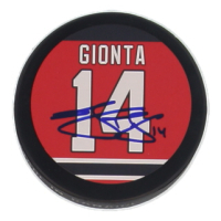 Brian Gionta Signed Devils Logo Hockey Puck (JSA) at PristineAuction.com