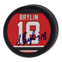 Sergei Brylin Signed Devils Logo Hockey Puck (JSA) at PristineAuction.com