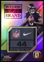 Lamar Jackson 2019 Panini Gold Standard Bullion Brand Tags #5 #5/5 at PristineAuction.com