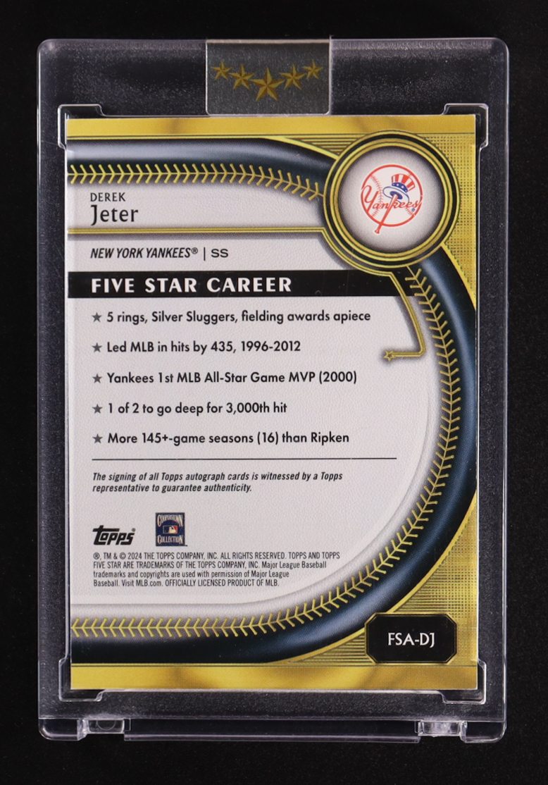 Derek Jeter 2024 Topps Five Star Autographs Blue #FSA-DJ #08/25 at PristineAuction.com Derek Jeter 2024 Topps Five Star Autographs Blue #FSA-DJ #08/25 at PristineAuction.com