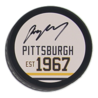 Troy Loney Signed Penguins Logo Hockey Puck (JSA) at PristineAuction.com
