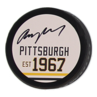 Troy Loney Signed Penguins Logo Hockey Puck (JSA) at PristineAuction.com
