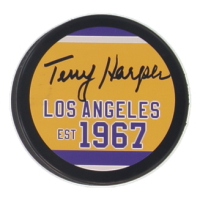 Terry Harper Signed Kings Logo Hockey Puck (JSA) at PristineAuction.com