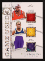Charles Barkley / Dennis Rodman / Karl Malone 2025 Leaf in the Game Used Trios 3's Triple Glitter Relic Game-Used #GT1 #11/15 at PristineAuction.com