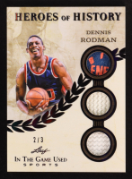 Dennis Rodman 2025 Leaf in the Game Used Heros of History Triple Patch Game-Used #HH23 #2/3 at PristineAuction.com