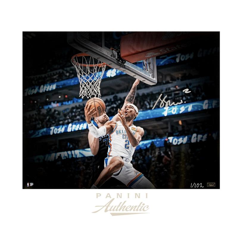 Shai Gilgeous-Alexander Signed LE Thunder "Reverse" 16x20 Photo (Panini) at PristineAuction.com Shai Gilgeous-Alexander Signed LE Thunder "Reverse" 16x20 Photo (Panini) at PristineAuction.com