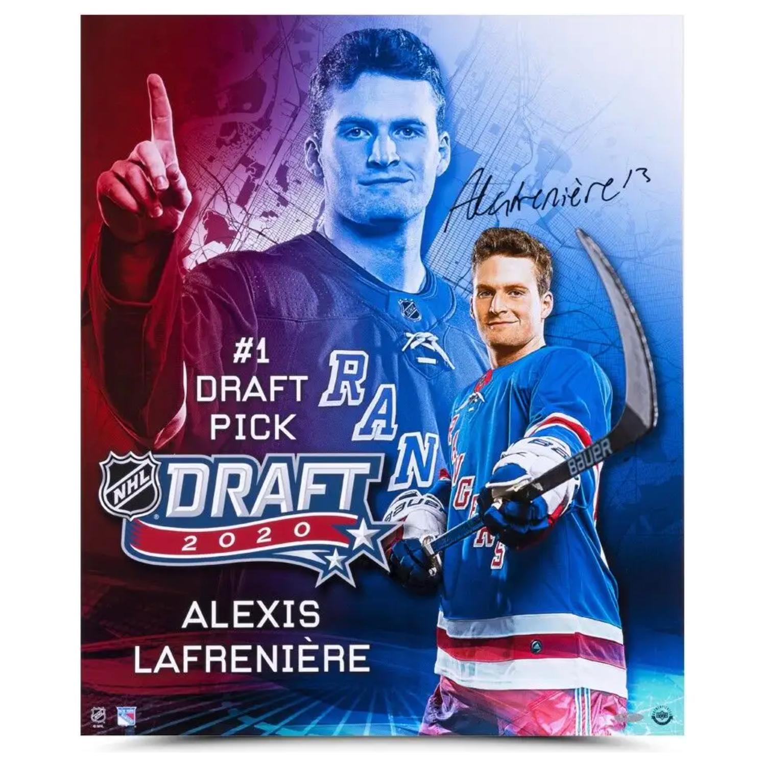 Alexis Lafrenire Signed Rangers "Draft Day" 20x24 Photo (UDA) at PristineAuction.com Alexis Lafrenire Signed Rangers "Draft Day" 20x24 Photo (UDA) at PristineAuction.com