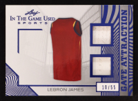 Lebron James 2025 Leaf In The Game Used Gate Attraction Blue Dual Patch Game-Used #GA21 #10/55 at PristineAuction.com