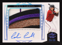 Corbin Carroll 2022 Leaf Trinity Platinum Spectrum Foil Patch Autographs Player-Worn #PACC1 #23/25 at PristineAuction.com
