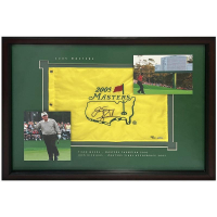 Tiger Woods & Jack Nicklaus Signed LE 2005 Masters Custom Framed Flag Display (UDA) at PristineAuction.com