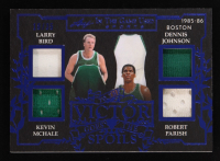 Larry Bird / Kevin Michale / Dennis Johnson / Robert Parish 2025 Leaf in the Game Used Blue Patch Game-Used #VS3 #18/35 at PristineAuction.com