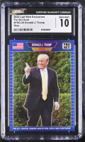 Donald J. Trump 2023 Leaf Web Exclusives Pro Set Gold Blue #PSG-28 #25/25 (CGC 10) at PristineAuction.com