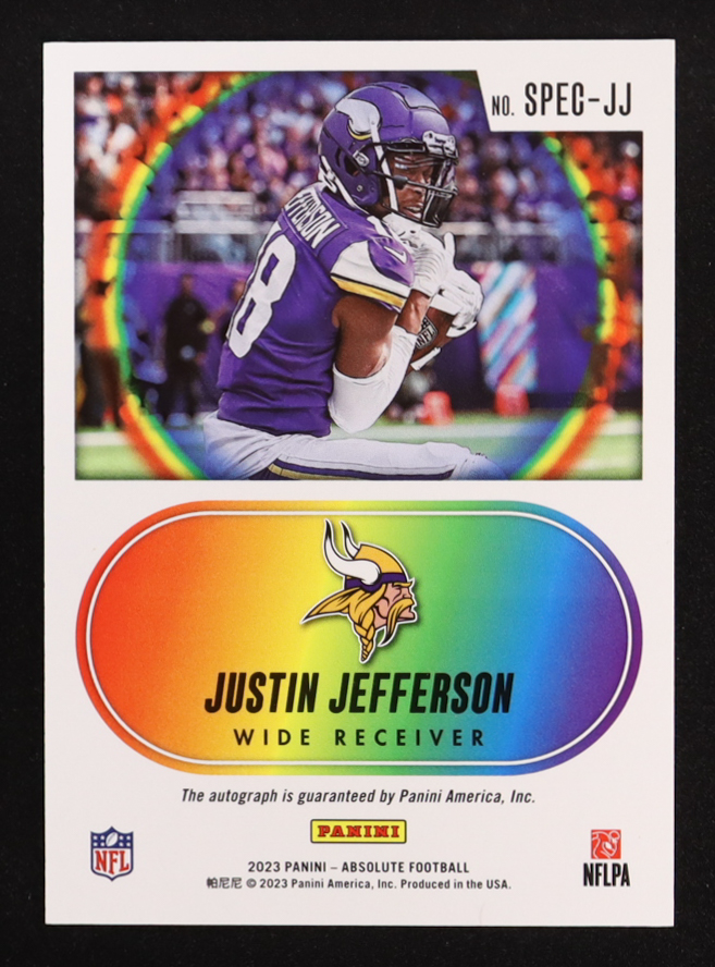 Justin Jefferson 2023 Absolute Spectrum Signatures Blue #1 #31/35 at PristineAuction.com Justin Jefferson 2023 Absolute Spectrum Signatures Blue #1 #31/35 at PristineAuction.com