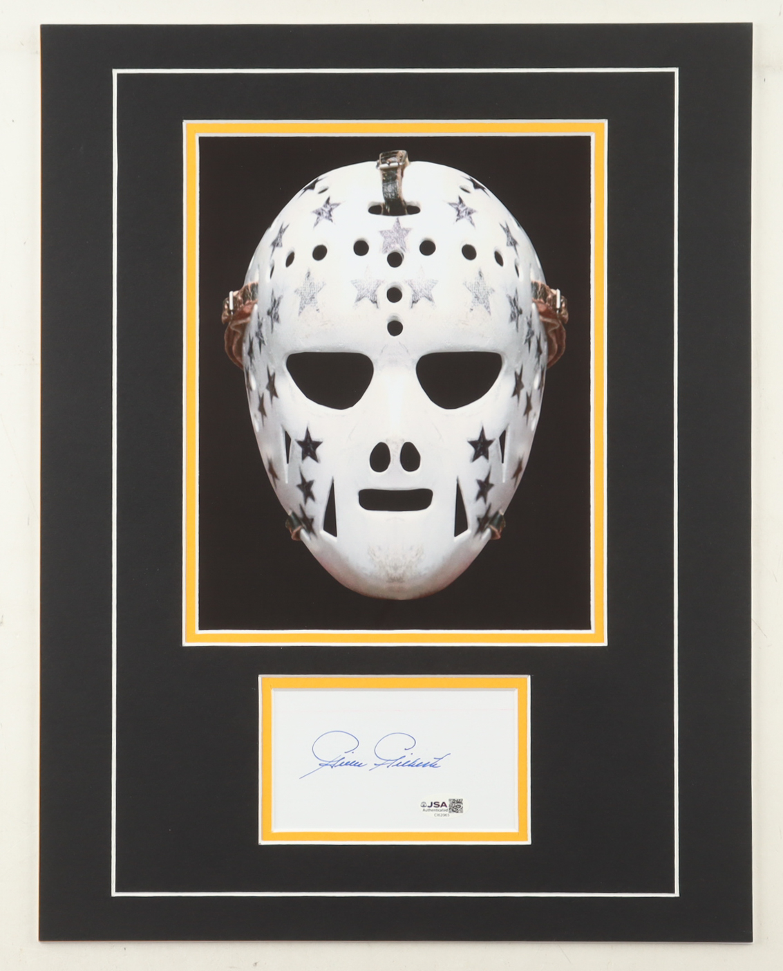 Gilles Gilbert Signed 14x18 Custom Matted Cut Display with Photo (JSA) at PristineAuction.com Gilles Gilbert Signed 14x18 Custom Matted Cut Display with Photo (JSA) at PristineAuction.com