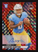 Omarion Hampton 2025 Panini Mosaic Rookie Autographs Mosaic Red #335 #169/199 RC at PristineAuction.com