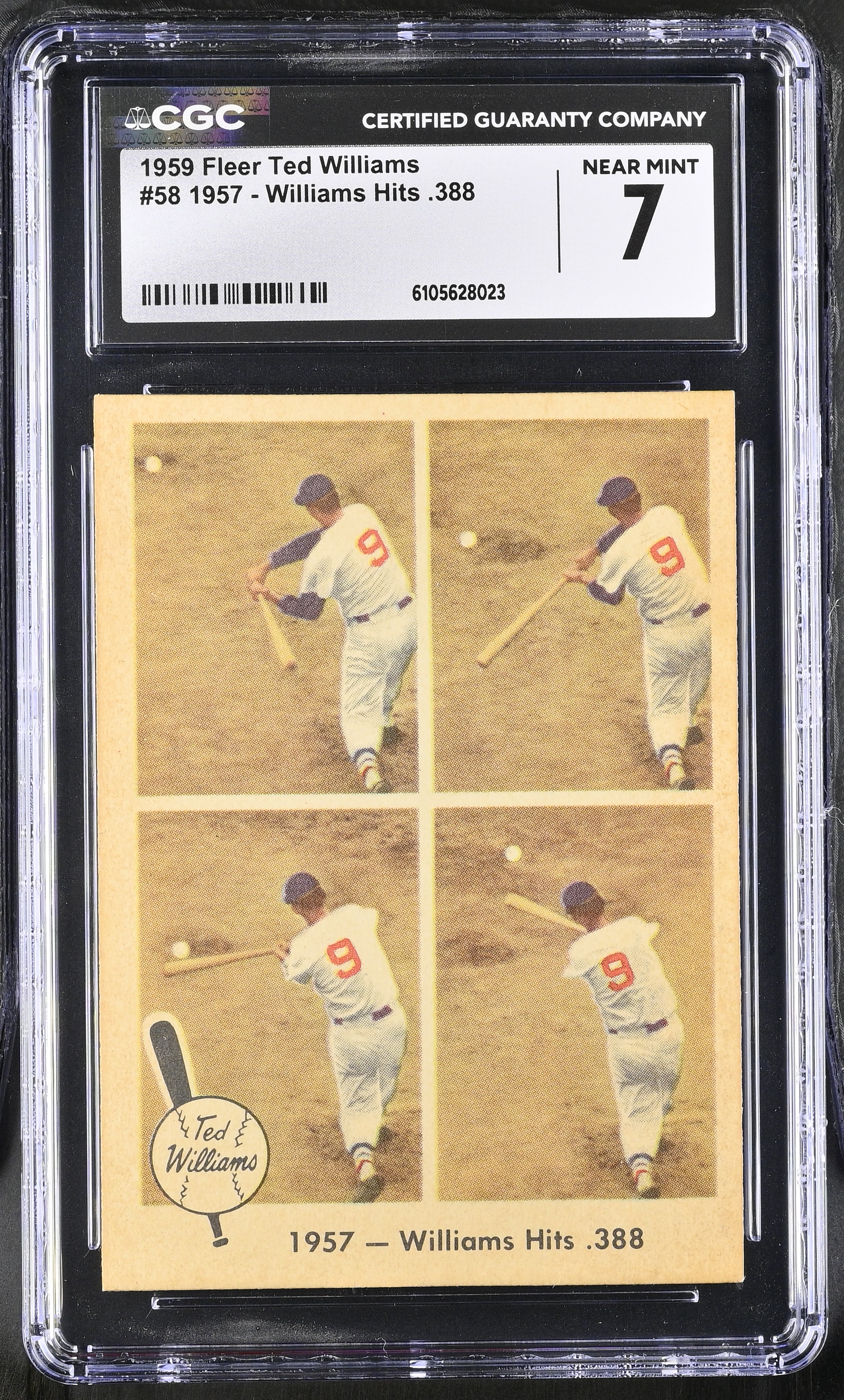 Ted Williams 1959 Fleer Ted Williams #58 1957 Williams Hits .388 (CGC 7) at PristineAuction.com Ted Williams 1959 Fleer Ted Williams #58 1957 Williams Hits .388 (CGC 7) at PristineAuction.com