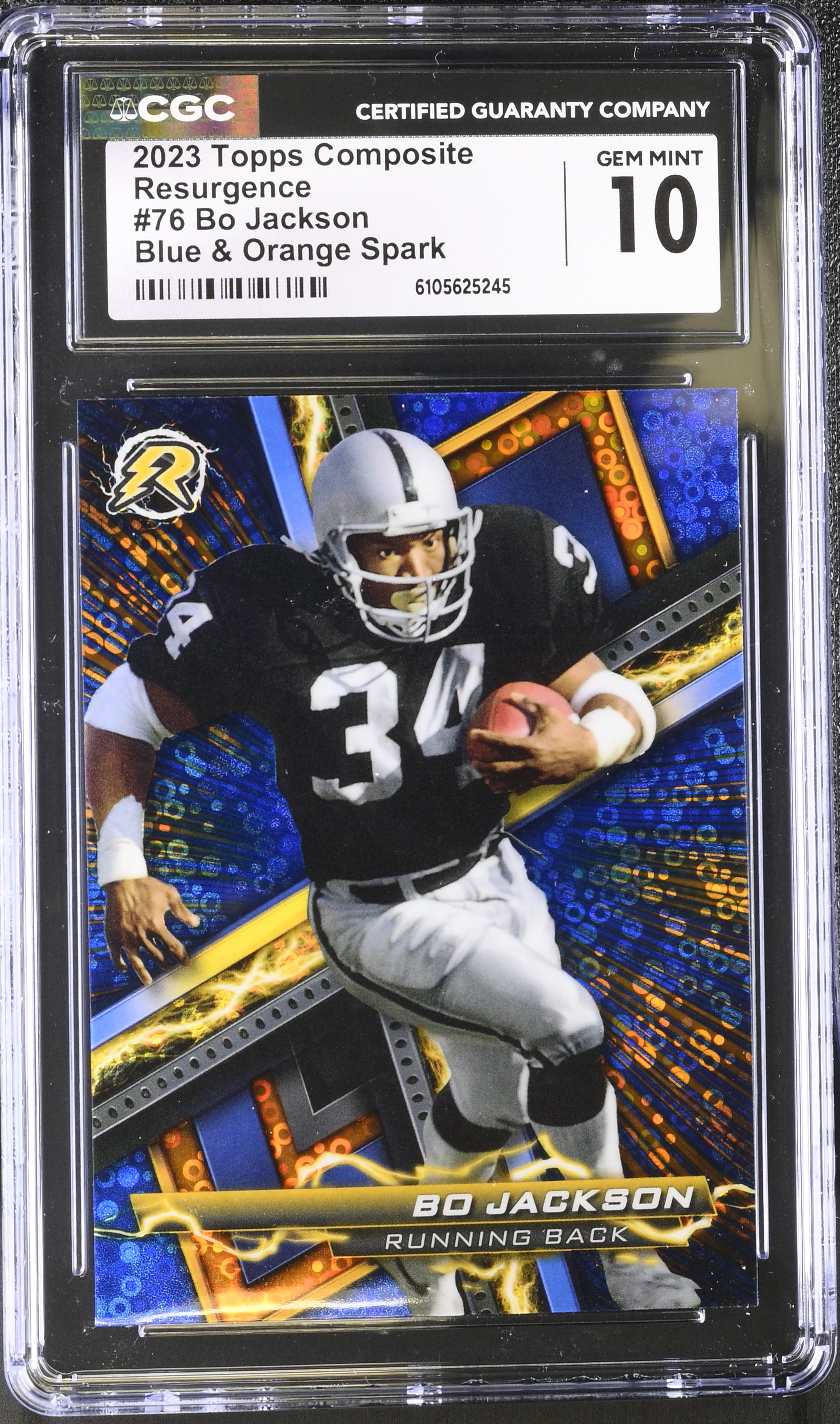 Bo Jackson 2023 Topps Composite Resurgence Blue & Orange Spark #76 (CGC 10) at PristineAuction.com Bo Jackson 2023 Topps Composite Resurgence Blue & Orange Spark #76 (CGC 10) at PristineAuction.com