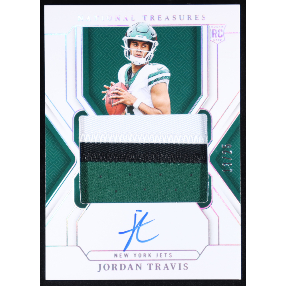 Jordan Travis 2024 Panini National Treasures Auto #180 RC #13/25 at PristineAuction.com