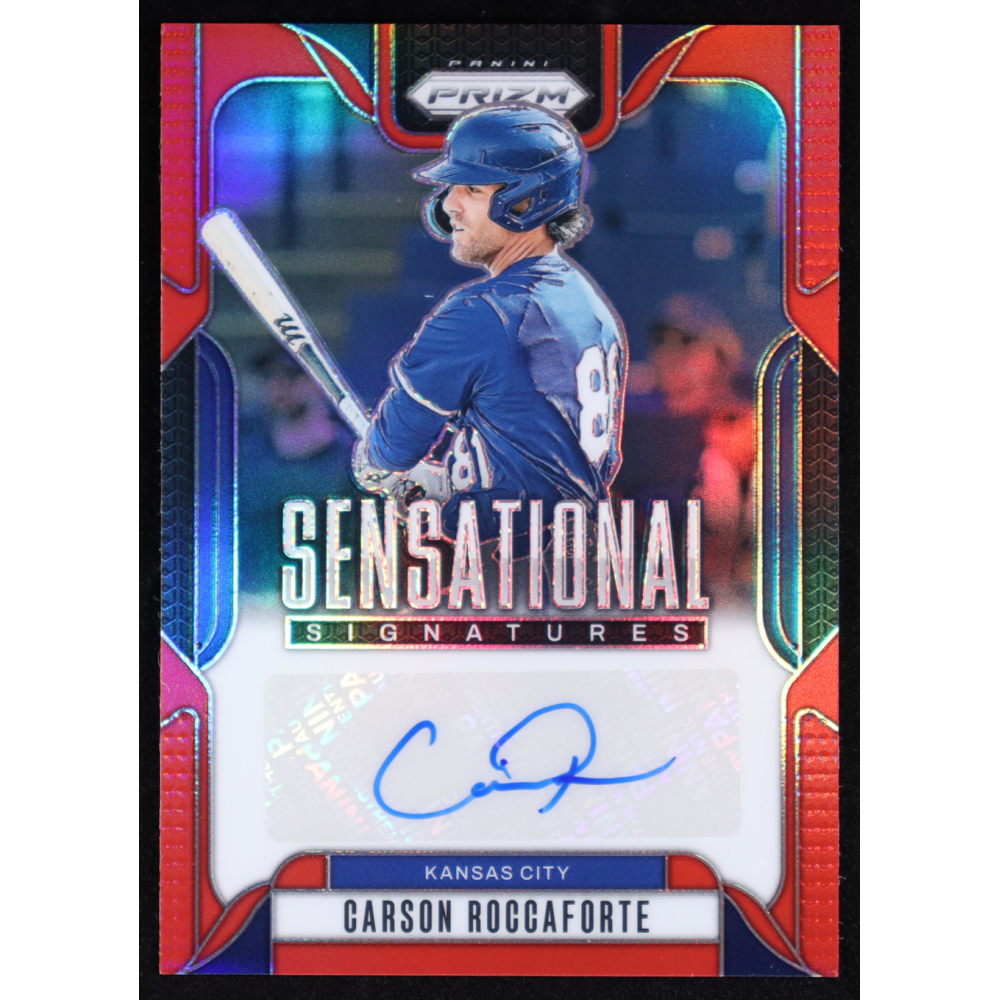 Carson Roccaforte 2025 Panini Prizm Sensational Signatures Red #SS-CR RC #34/99 at PristineAuction.com