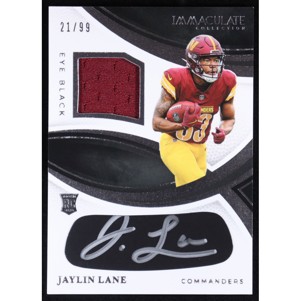 Jaylin Lane 2025 Panini Immaculate Collection Eye Black Jersey Auto #REBH-JLE RC #21/99 at PristineAuction.com