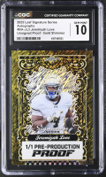 Jeremiyah Love 2025 Leaf Signature Series Autographs Unsigned Proof Gold Shimmer #BA-JL3 #1/1 RC (CGC 10) at PristineAuction.com