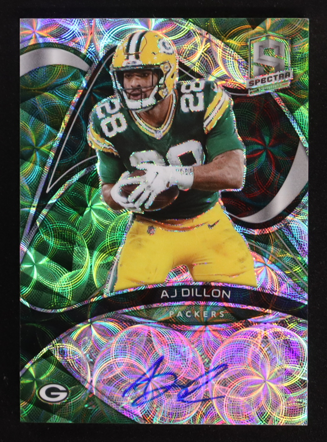 A.J. Dillon 2022 Panini Spectra Signatures Neon Green #60 #02/25 at PristineAuction.com A.J. Dillon 2022 Panini Spectra Signatures Neon Green #60 #02/25 at PristineAuction.com