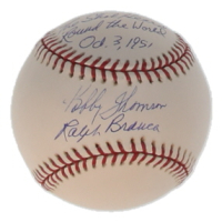 Ralph Branca & Bobby Thomson Signed OML Baseball Inscribed "The Shot Heard 'Round the World" & "Oct. 3 1951" (JSA) at PristineAuction.com