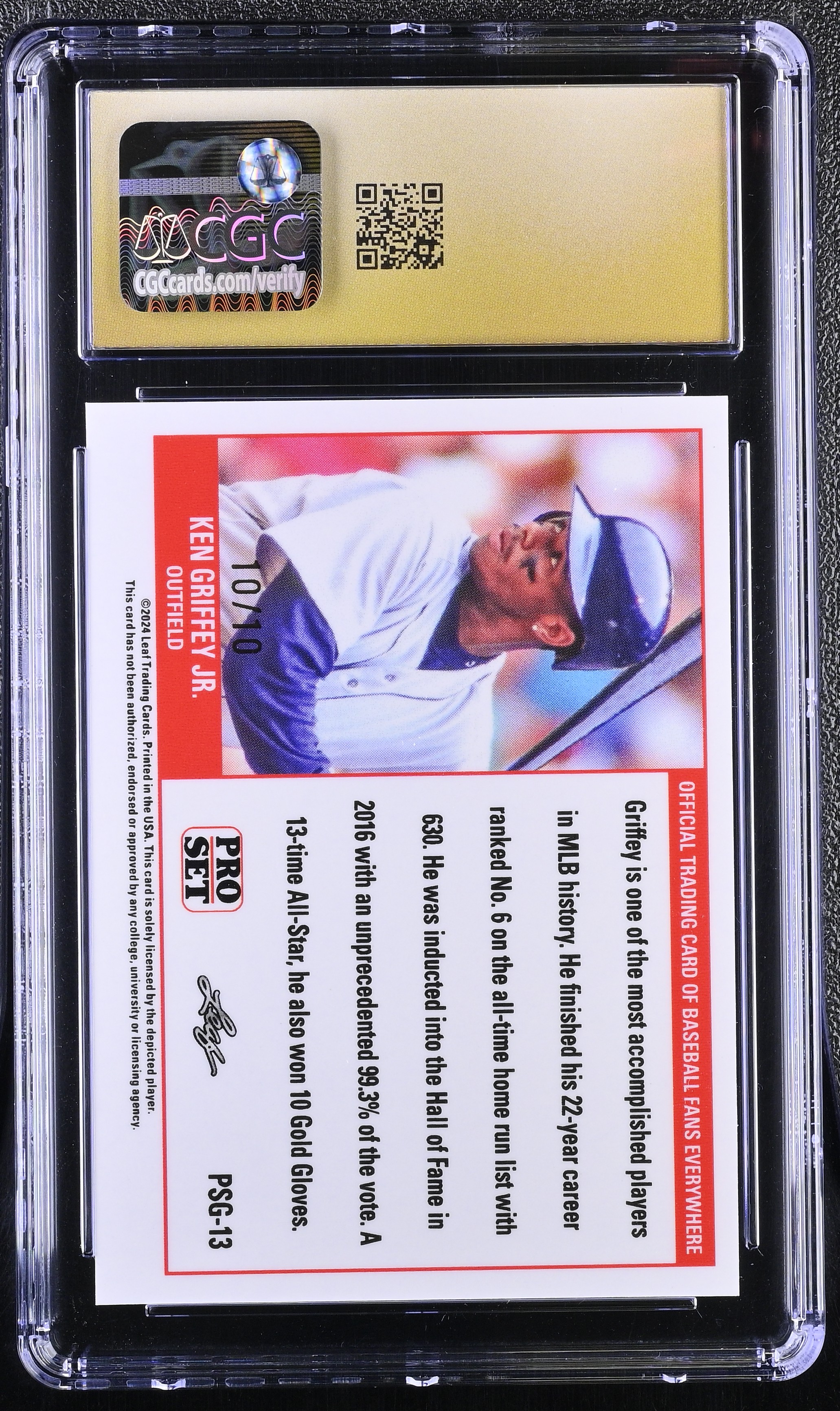 Ken Griffey Jr. 2023 Leaf Web Exclusives Pro Set Gold Green #PSG-13 #10/10 (CGC 10 | Black Label) at PristineAuction.com Ken Griffey Jr. 2023 Leaf Web Exclusives Pro Set Gold Green #PSG-13 #10/10 (CGC 10 | Black Label) at PristineAuction.com