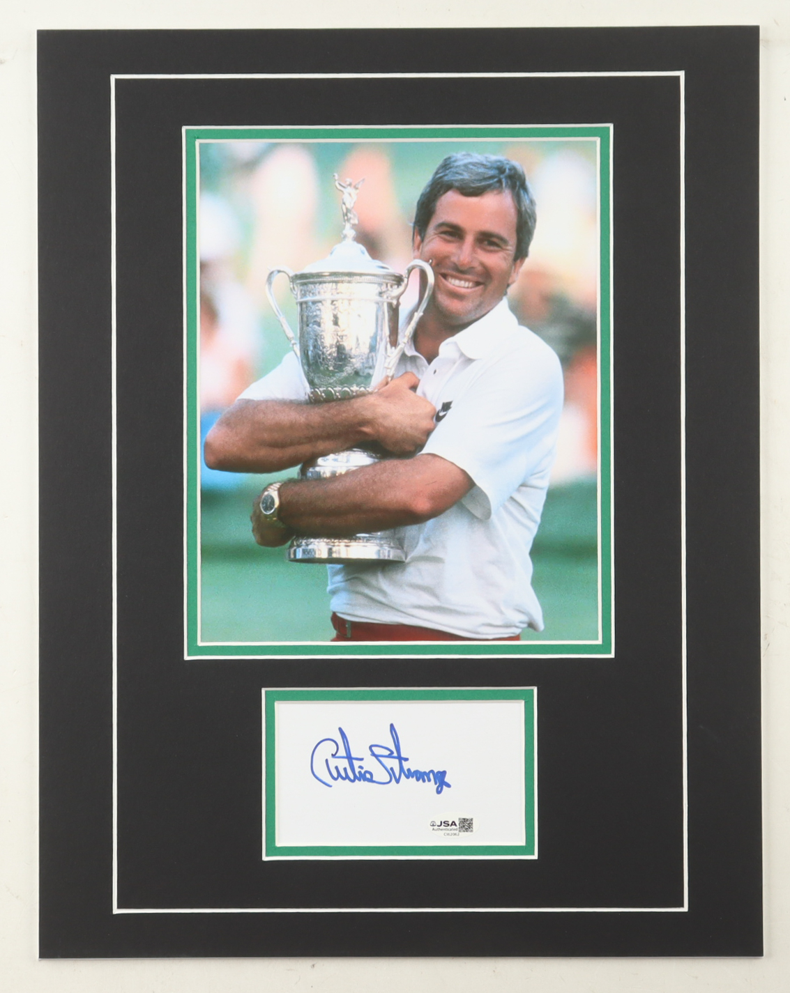 Curtis Strange Signed 14x18 Custom Matted Cut Display with Photo (JSA) at PristineAuction.com Curtis Strange Signed 14x18 Custom Matted Cut Display with Photo (JSA) at PristineAuction.com
