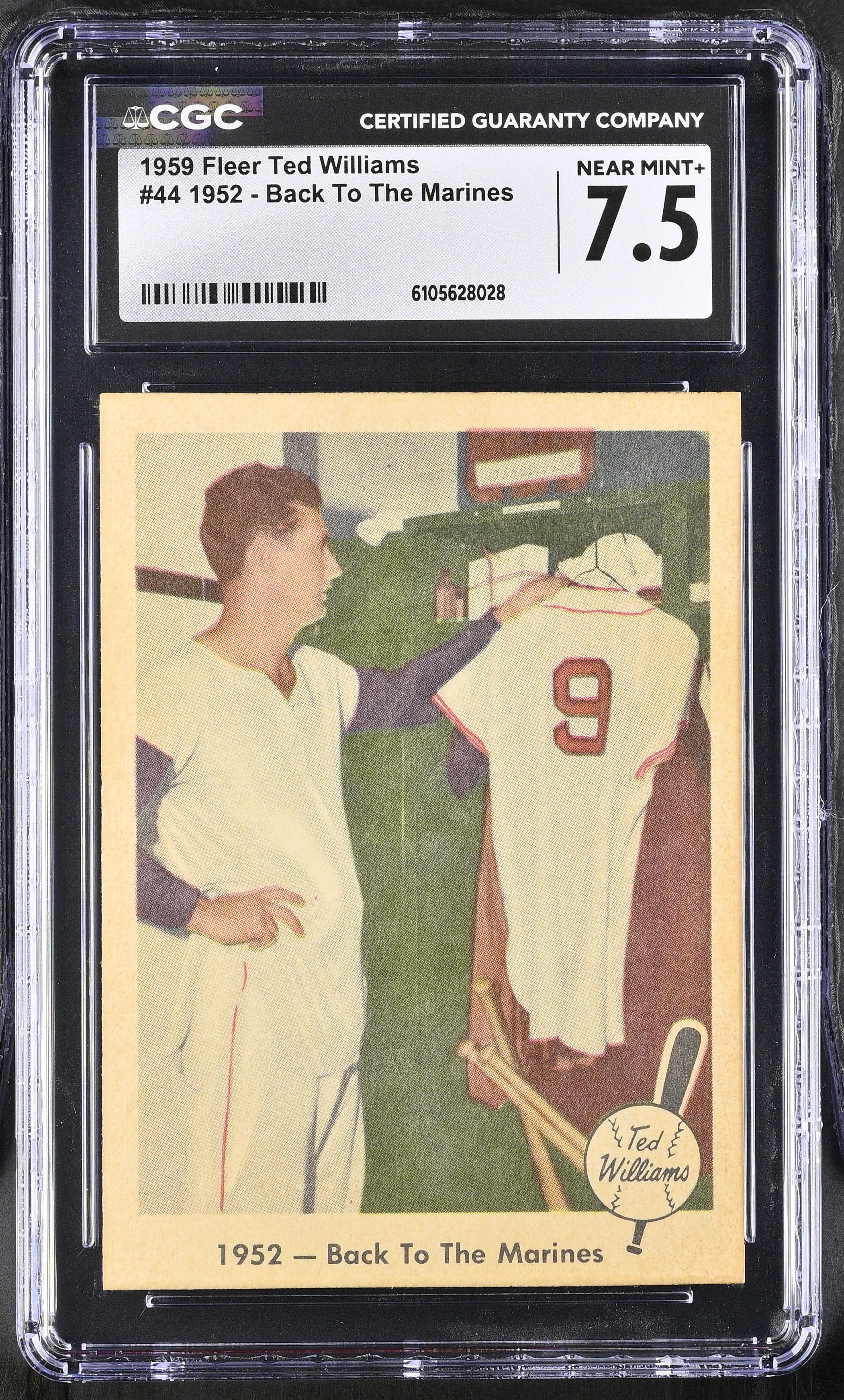 Ted Williams 1959 Fleer Ted Williams #44 1952 Back To The Marines (CGC 7.5) at PristineAuction.com Ted Williams 1959 Fleer Ted Williams #44 1952 Back To The Marines (CGC 7.5) at PristineAuction.com