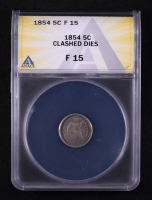 1854 Seated Liberty Silver Half Dime (ANACS F15) at PristineAuction.com