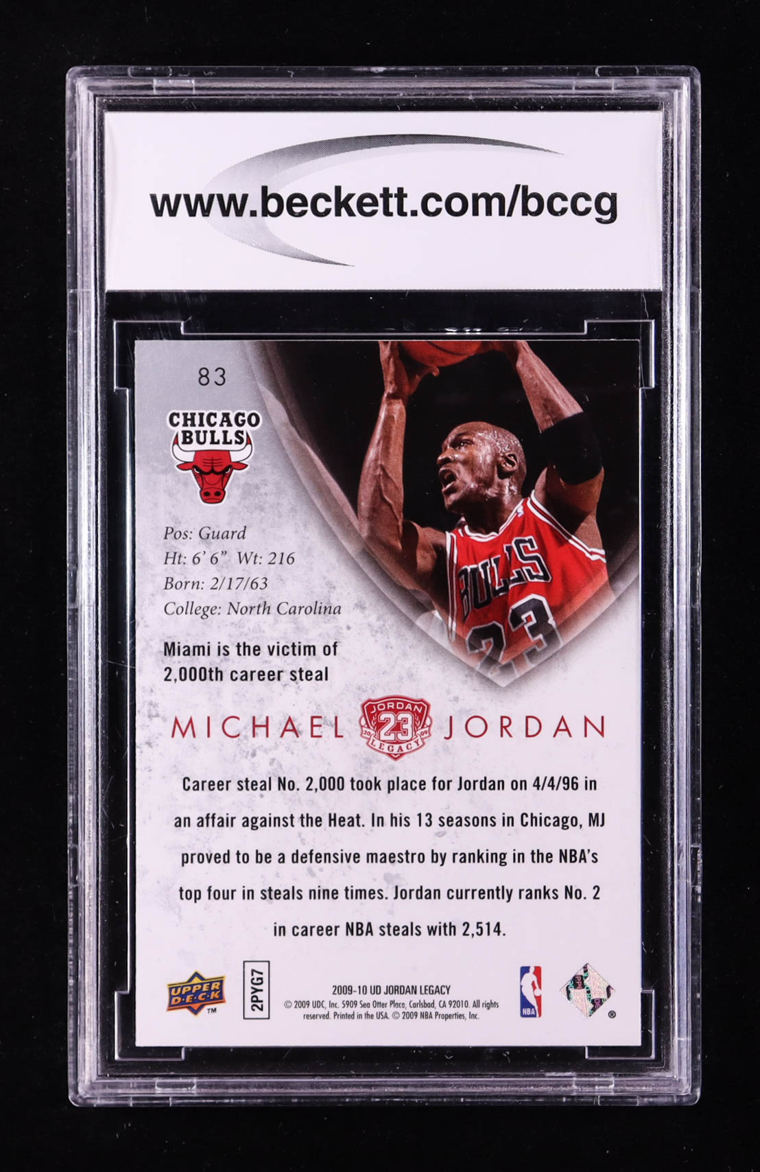 Michael Jordan 2009-10 Upper Deck Michael Jordan Legacy Collection Gold #83 (BCCG 10) at PristineAuction.com Michael Jordan 2009-10 Upper Deck Michael Jordan Legacy Collection Gold #83 (BCCG 10) at PristineAuction.com
