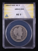 1894-S Barber Silver 50C Half Dollar (ANACS AG3) at PristineAuction.com