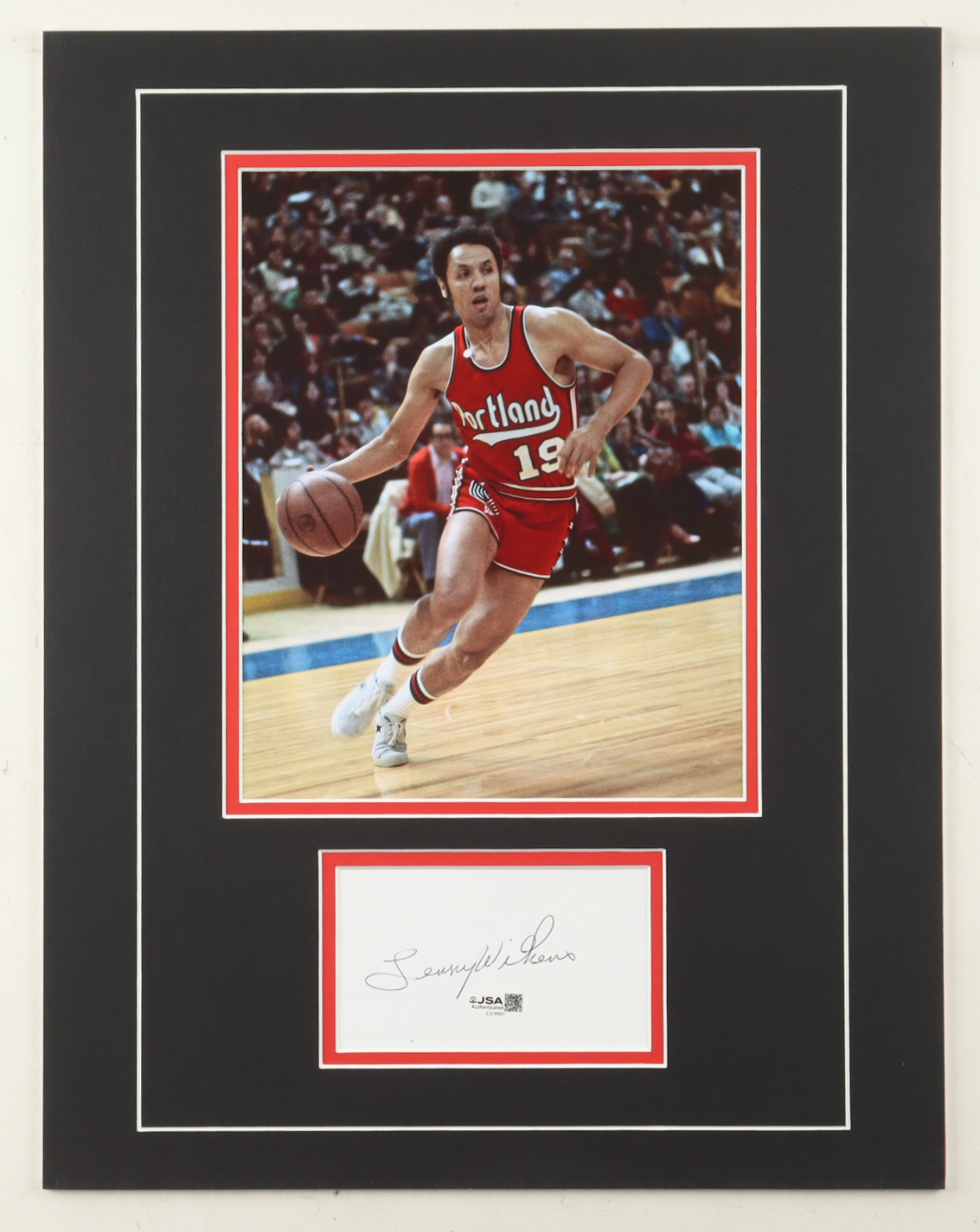Lenny Wilkens Signed 14x18 Custom Matted Cut Display with Photo (JSA) at PristineAuction.com Lenny Wilkens Signed 14x18 Custom Matted Cut Display with Photo (JSA) at PristineAuction.com