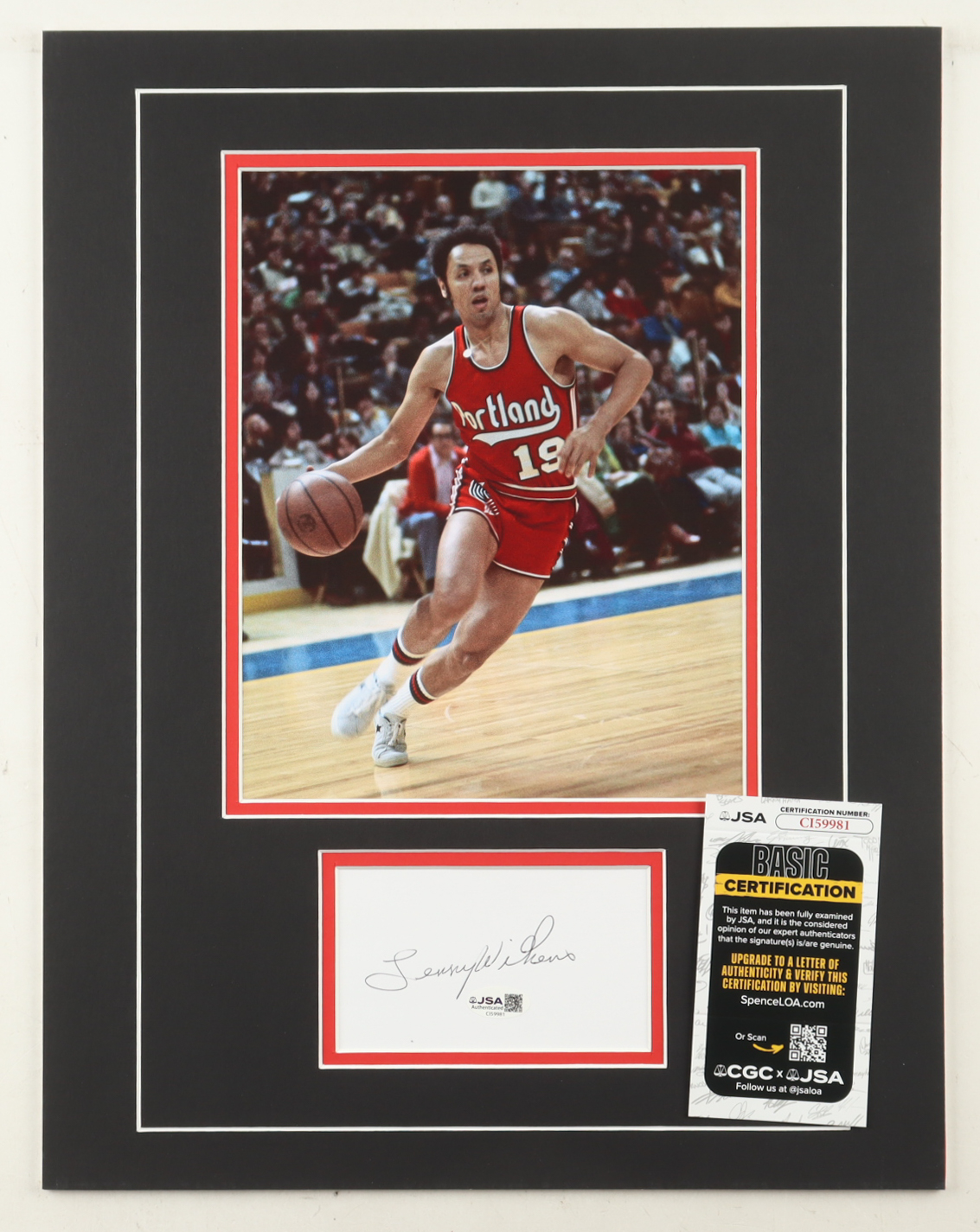 Lenny Wilkens Signed 14x18 Custom Matted Cut Display with Photo (JSA) at PristineAuction.com Lenny Wilkens Signed 14x18 Custom Matted Cut Display with Photo (JSA) at PristineAuction.com