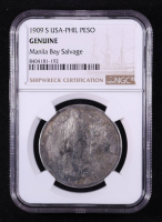 1909-S United States-Philippines Silver Peso, Salvaged from Manila Bay - Shipwreck Certification (NGC Genuine) at PristineAuction.com