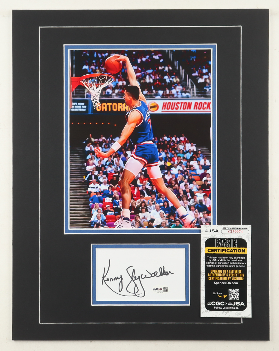 Kenny Walker Signed 14x18 Custom Matted Cut Display with Photo (JSA) at PristineAuction.com Kenny Walker Signed 14x18 Custom Matted Cut Display with Photo (JSA) at PristineAuction.com