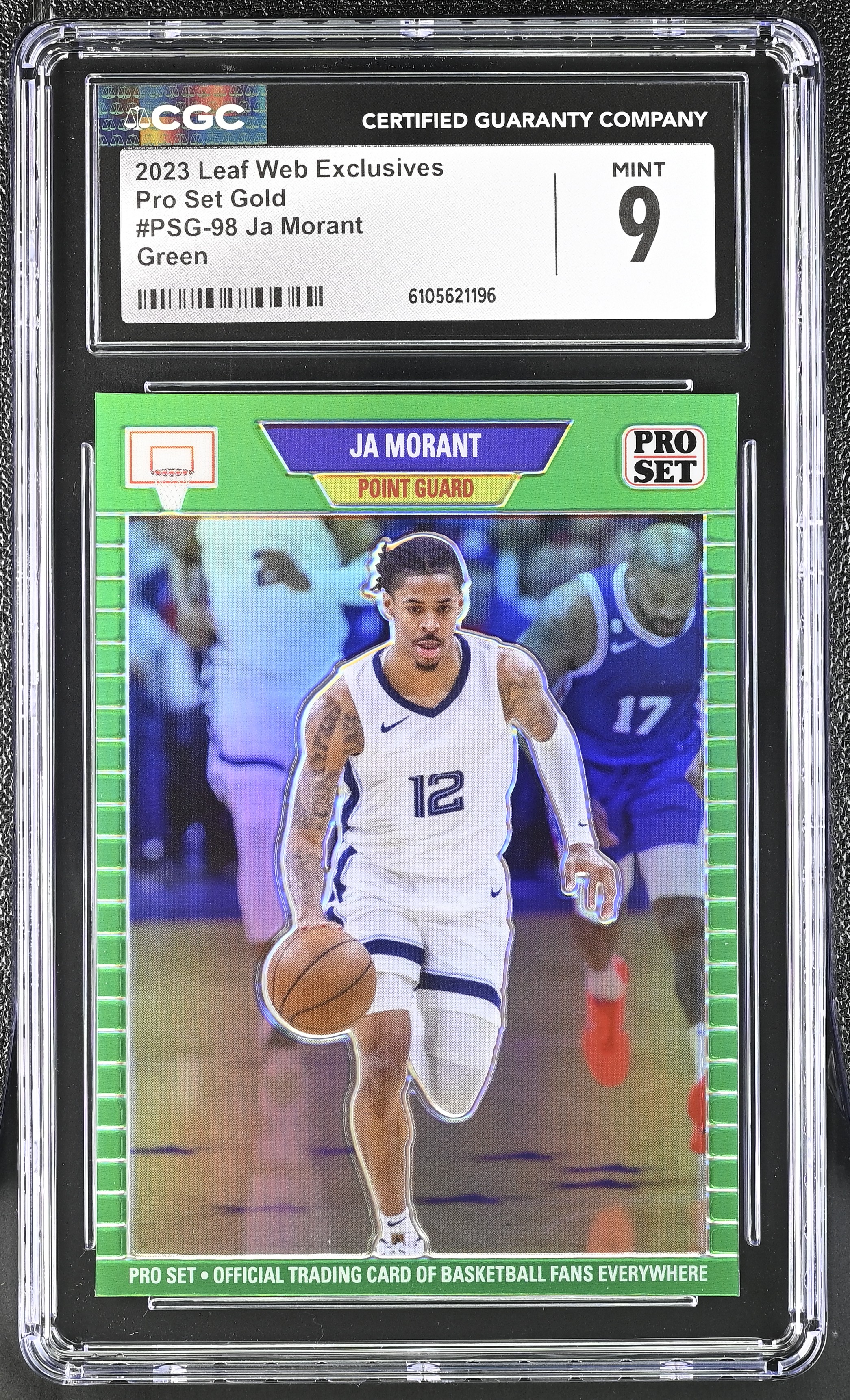Ja Morant 2023 Leaf Web Exclusives Pro Set Gold Green #PSG-98 #03/10 (CGC 9) at PristineAuction.com Ja Morant 2023 Leaf Web Exclusives Pro Set Gold Green #PSG-98 #03/10 (CGC 9) at PristineAuction.com